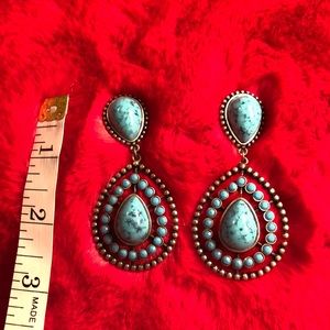 Faux turquoise drop earrings